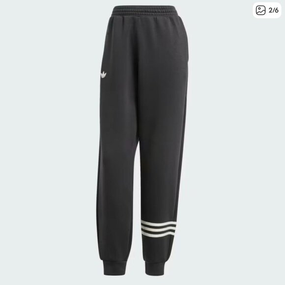 Pants - adidas Originals Black Jogger Sweatpants – White 3-Stripe (Women’s)